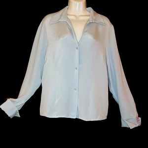 Jones New York Platinum Silk Blouse